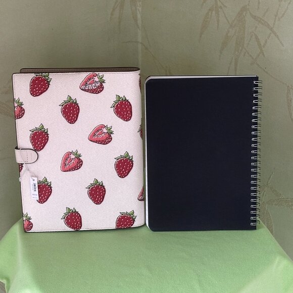 COACH NOTEBOOK + PENCIL CASE STRAWBERRY PRINT (SET):NWT STRAWBERRIES CAO44/CAP08 - Picture 4 of 16